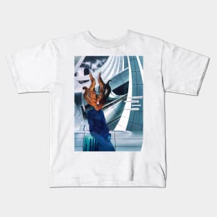 Alien Woman Collage Kids T-Shirt